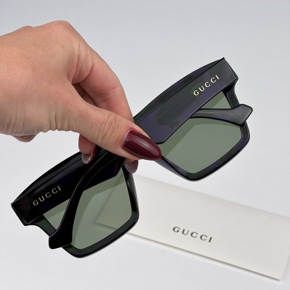 Gucci GG0962S 014 Sunglasses Havana Green Square Unisex GG 0926S - Picture 4 of 11